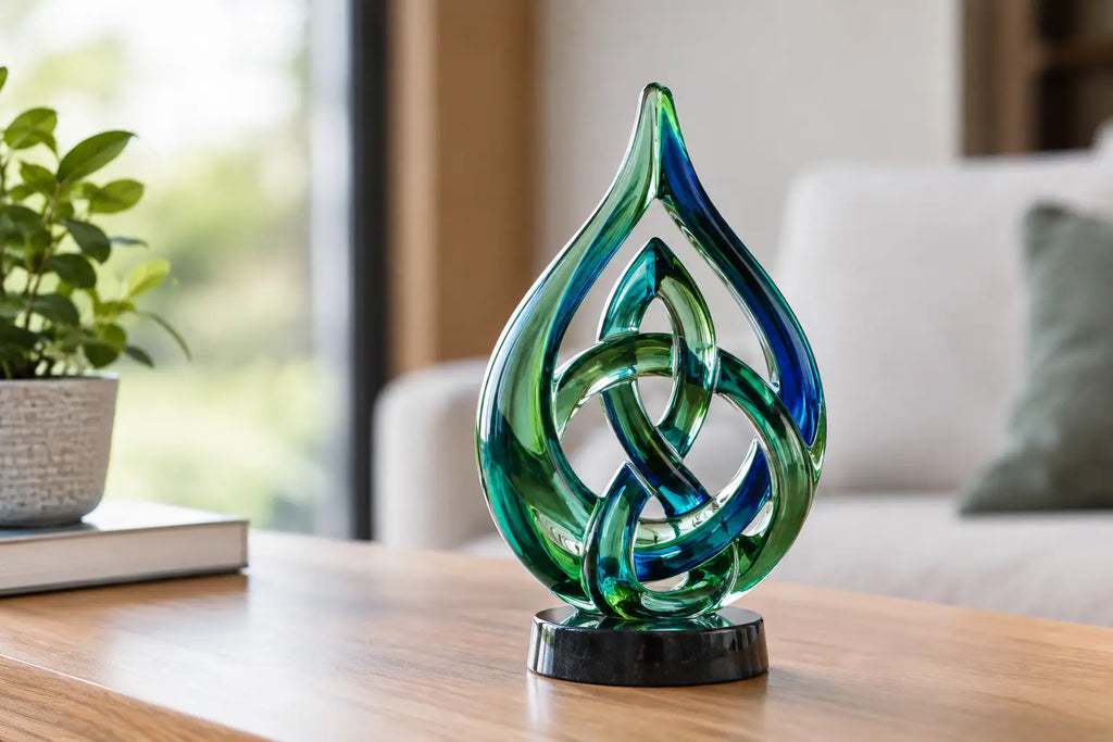 Celtic Glass Sculpture for Meaningful Homes