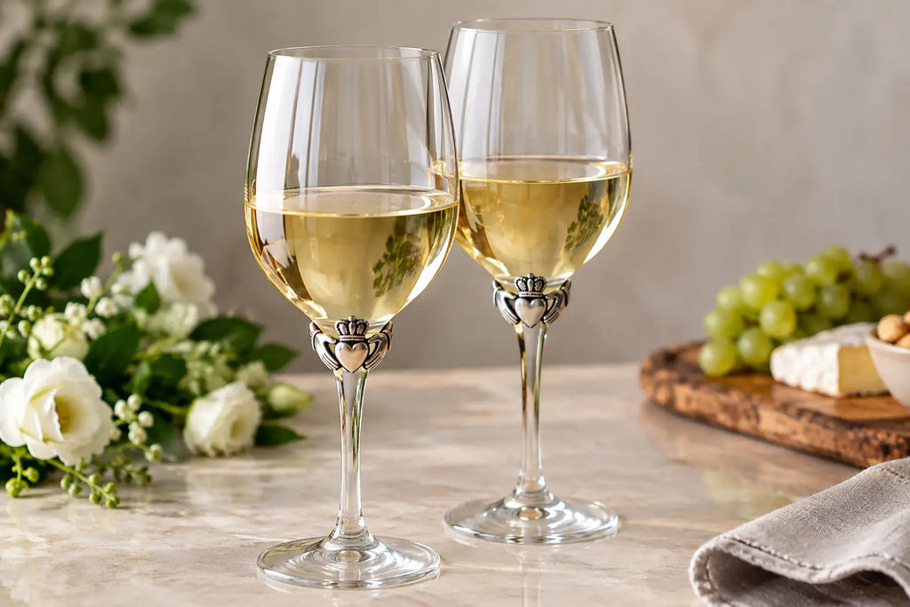 Claddagh Wine Glasses for Meaningful Toasts
