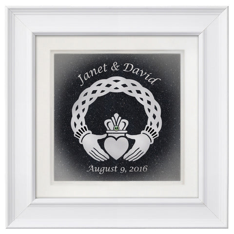 Celtic Claddagh with Custom Text — Framed 12 x 12