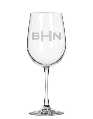 Classic Block Monogram Glassware