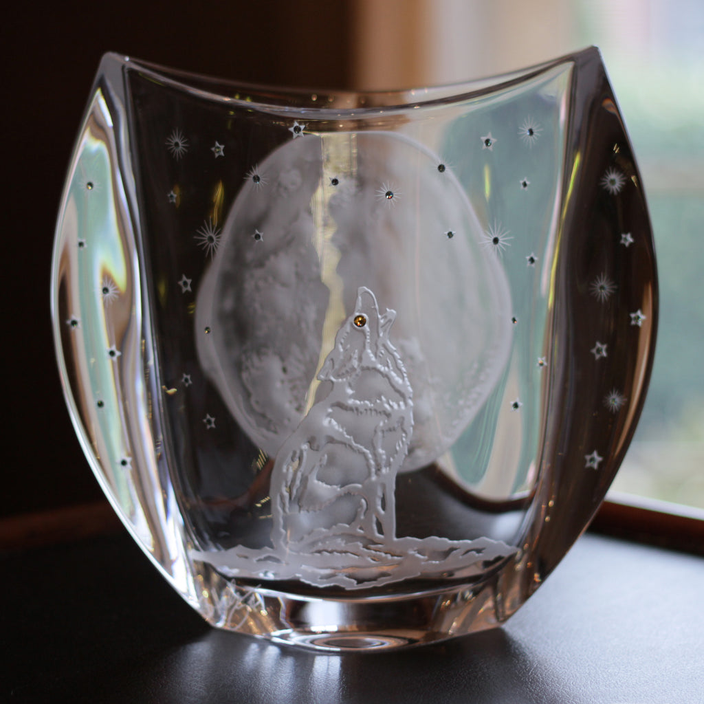 Monogrammed Handblown Glass Vase