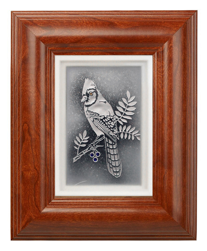 The Blue Jay — Framed 5 x 7 Healy Glass Artistry