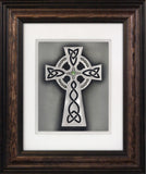 Celtic Cross — Framed Hand-Carved Fine Art Glass