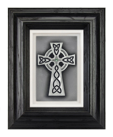 Celtic Cross — Framed Hand-Carved Fine Art Glass