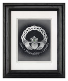Celtic Claddagh — Framed Hand-Carved Fine Art Glass