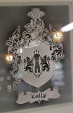 Family Crest — Framed Hand-Carved Fine Art Glass