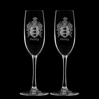 Family Crest Champagne Flutes