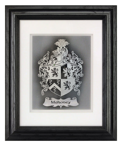 Family Crest — Framed Hand-Carved Fine Art Glass
