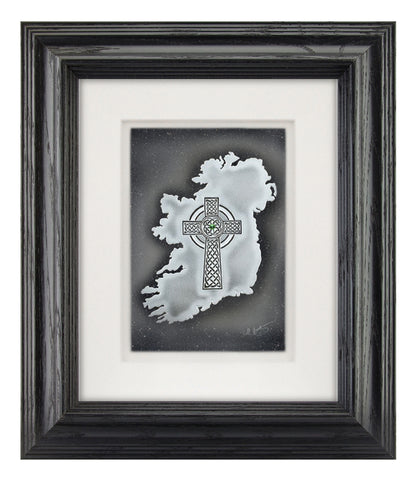 The Cross Over Ireland — Framed Hand-Carved Fine Art Glass