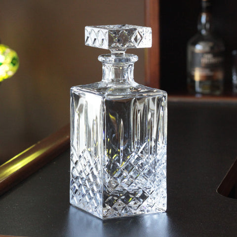 Diamond Pattern Crystal Whiskey Decanter