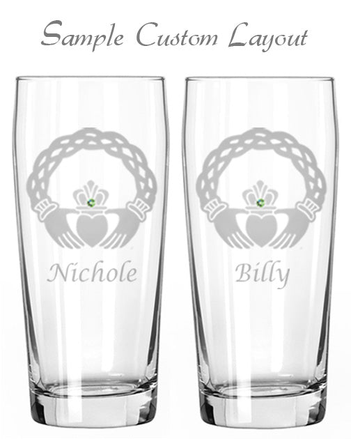 Healy Signature Collection Personalized Pint Glasses Healy Glass Artistry