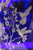 Sweet Surprises Hummingbird Blue Square Vase