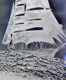 The Schooner Ship — Framed 12 x 12