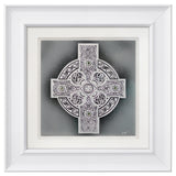 Celtic Shield — Framed Hand-Carved Fine Art Glass