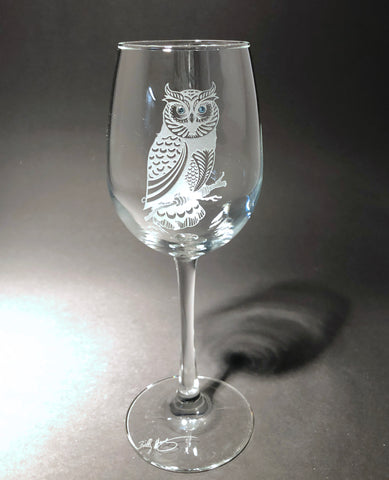 Owl Red Wine Glasses