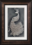 glass peacock framed