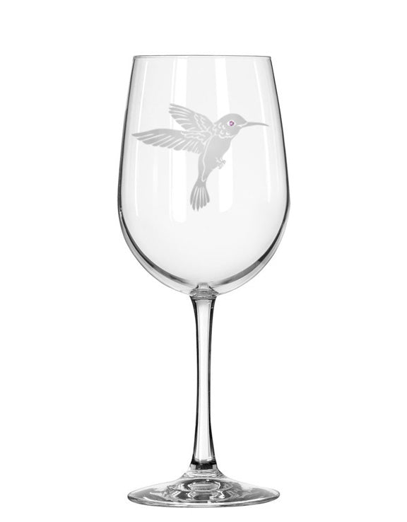 Hummingbird Martini Glass | Hand Painted Personalized Gifts