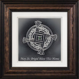 St. Brigid's Cross with Blessing — Framed 12 x 12