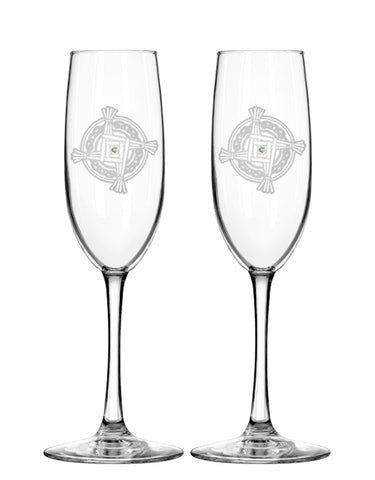 St. Brigid's Cross Champagne Flutes