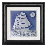 The Schooner Ship — Framed 12 x 12