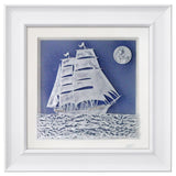 The Schooner Ship — Framed 12 x 12