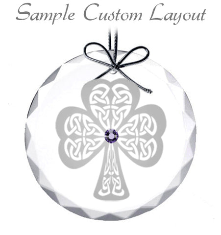 Custom Shamrock Ornament with Birthstone