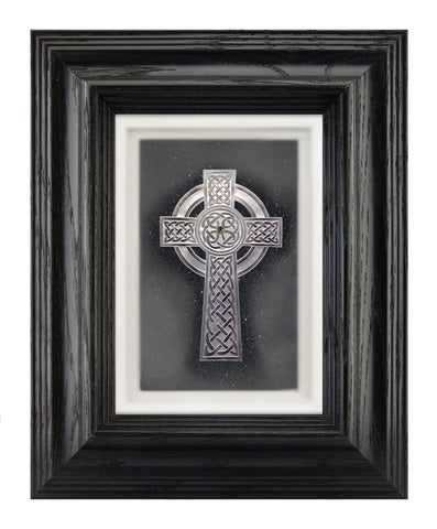 Traditional Irish Cross — Framed Hand-Carved Fine Art Glass