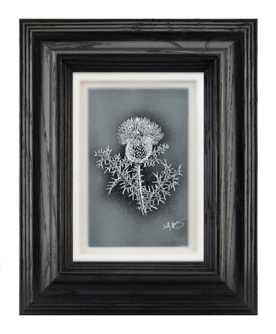 Thistle — Framed Hand-Carved Fine Art Glass