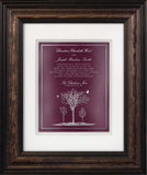 Hand-Carved Wedding Invitation — Framed 11 x 14