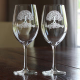 Tree of Life Red Wine Glasses