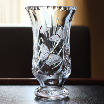 Butterfly Flared Crystal Vase