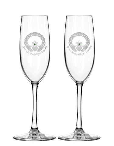 Celtic Claddagh Champagne Flutes