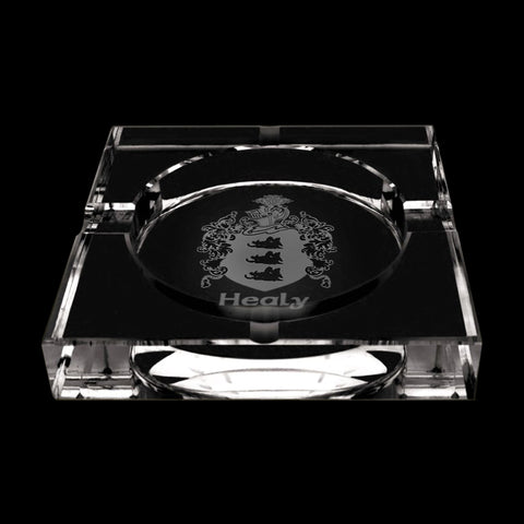 Family Crest Crystal Cigar Tray