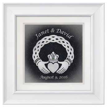 Celtic Claddagh with Custom Text — Framed 12 x 12