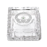 Celtic Claddagh Square Crystal Jewelry Box