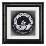 Celtic Claddagh — Framed Hand-Carved Fine Art Glass