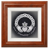 Celtic Claddagh — Framed Hand-Carved Fine Art Glass