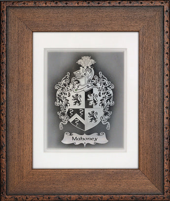 Family Crest — Framed Hand-Carved Fine Art Glass