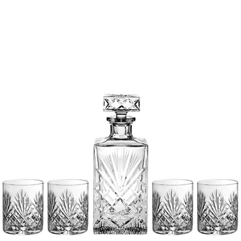 Diamond Pattern Crystal Whiskey Decanter Set
