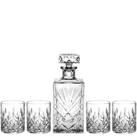Diamond Pattern Crystal Whiskey Decanter Set