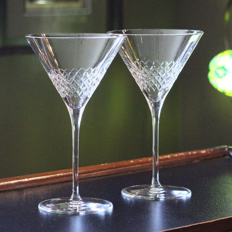 Diamond Pattern Martini Glass