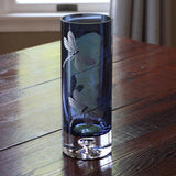 Dancing Dragonflies Blue Cylinder Vase