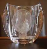Howling Wolf Large Winged Vase