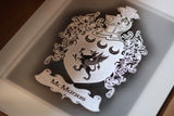 Family Crest — Framed Hand-Carved Fine Art Glass