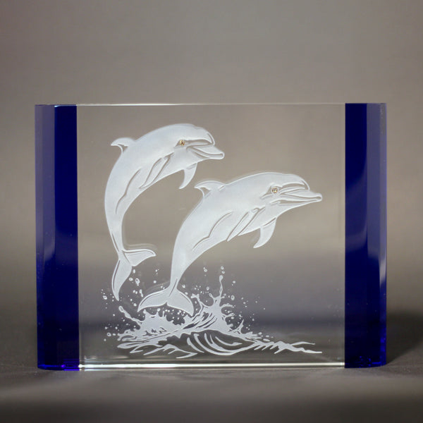 Delightful Dolphins Crystal Sculpture
