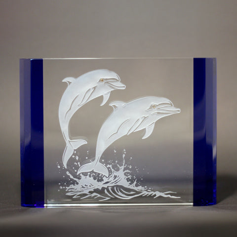 Delightful Dolphins Crystal Sculpture
