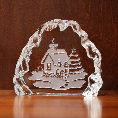 The Cozy Cottage 4" Crystal Sculpture