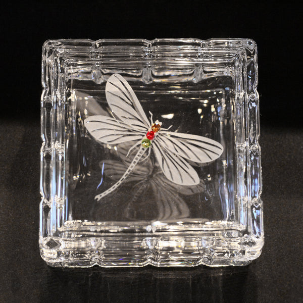 Dragonfly Square Crystal Jewelry Box