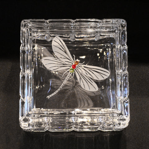Dragonfly Square Crystal Jewelry Box