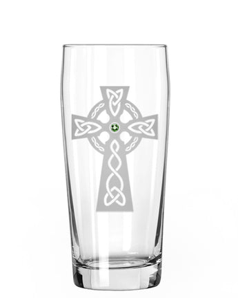 celtic cross pint glass